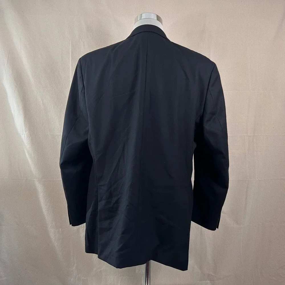 Michael Kors 48L Sport Coat 100% Wool Black Two Button Lined Double Vented